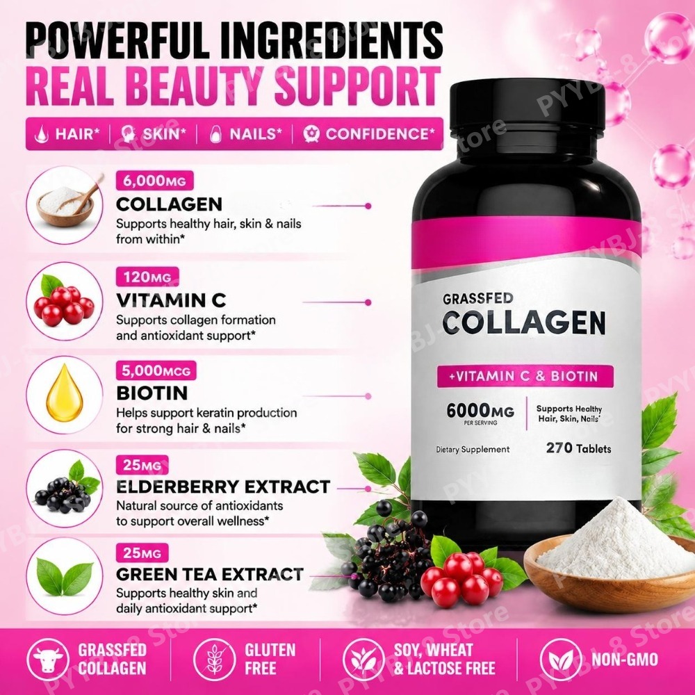 Tablet Kolagen 6000mg dengan V - Collagen Peptide Powder ulasan dan harga