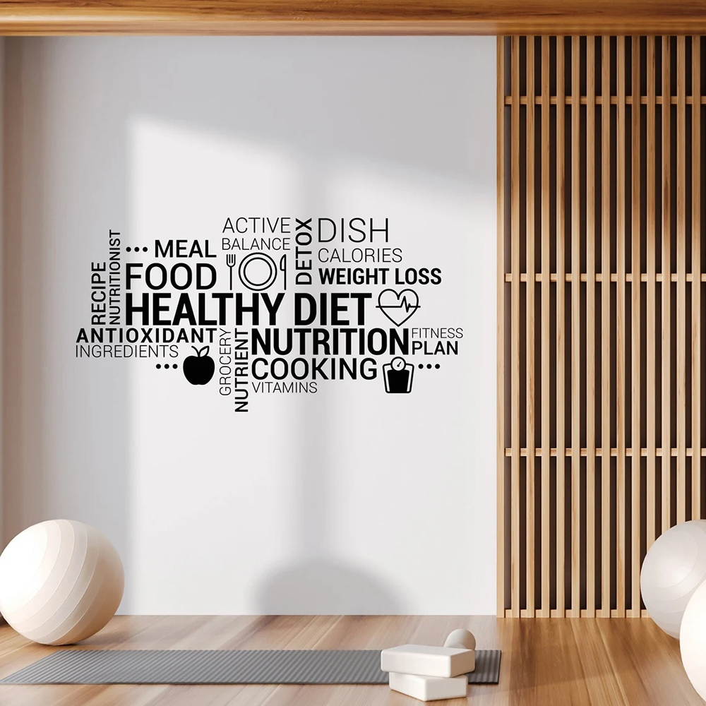 Stiker Dinding Vinil Makan Seh - Nutrition Fitness And Health ulasan dan harga